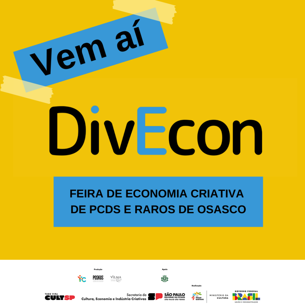 Arte da 1ª DivEcon — Feira de Economia Criativa de Pessoas com Deficiência e Raros de Osasco.